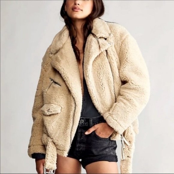 Free People So Cozy Biker Jacket - Picture 1 of 16